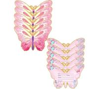 AORHOFJ 10 Pz Biglietto Auguri Farfalle Biglietto Invito Compleanno Scritte Francese Biglietti d'auguri Compleanno Decorazioni Feste Baby Shower Addio Nubilato Nozze Natale,inviti compleanno bambina