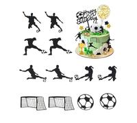 AORHOFJ 12 Pezzi Decorazione Torta Football, Cake Topper Compleanno Calcio, Decorazione per Torta da Calcio per Bambini, Feste A Tema Calcio Cake Topper, per scene a tema calcio, feste di compleanno