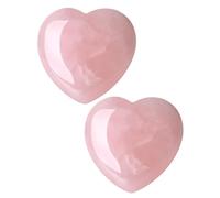 AORHOFJ 2 Pezzi Pietra di Cristallo di Quarzo Rosa, Cristallo di Guarigione, Pietra di Cristallo Rosa Amata, Regalo di San Valentino, Gemma Naturale Reiki, Allevia l'Ansia