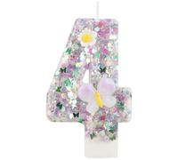 AORHOFJ Candele Compleanno 4 Anno,3D Numero Candele Numero 4 Candele di Compleanno Candele Torta Decorazione, Adatto A Feste di Compleanno Festa Baby,candele compleanno particolari,numero 4 compleanno