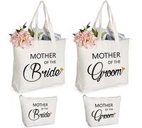 Aoriher 4 sacchetti di tela per madre dello sposo per la madre della sposa con borse per il trucco, regalo per la mamma per il matrimonio fidanzamento annuncio festa di apprezzamento regali per la futura suocera, come da immagine.