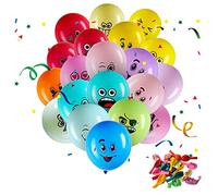 Aoriher 50 Pezzi Palloncini Colorati Emoticon in Lattice Palloncini con Facce Diverse per Decorazioni Feste di Compleanno Forniture per Matrimonio Feste di Vacanza
