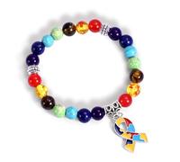 Aoriher Bracciale per Consapevolezza dell'Autismo Bracciale Colorato per Cura dell'Autismo Bracciale con Croce Pendente a Nastro d'Amore per Bambini Regalo per Donne Insegnante di Sostegno Autistico