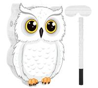 Aoriher Pignatta di Gufo 3D con Bastone Benda e Coriandoli Pentolaccia di Gufo Bianco Neve Set di Decorazioni e Forniture per Festa di Compleanno e Giochi a Tema Foresta Bosco Mago