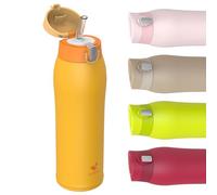 AORIN Borraccia in Acciaio Inossidabile, Borraccia Isolata da 350ml/500ml/750ml con Coperchio in Cannuccia,Bottiglie in Metallo a Tenuta Stagna, Borraccia Senza BPA per Viaggi, Sport, Palestra