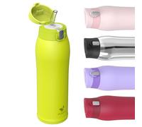 AORIN Borraccia in Acciaio Inossidabile, Borraccia Isolata da 350ml/500ml/750ml con Coperchio in Cannuccia,Bottiglie in Metallo a Tenuta Stagna, Borraccia Senza BPA per Viaggi, Sport, Palestra