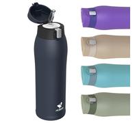 AORIN Borraccia in Acciaio Inossidabile, Borraccia Isolata da 350ml/500ml/750ml con Coperchio in Cannuccia,Bottiglie in Metallo a Tenuta Stagna, Borraccia Senza BPA per Viaggi, Sport, Palestra