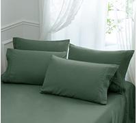 Aormenzy Set di 4 federe in microfibra, king size, ultra morbide, verde 1800 fili, resistenti alle pieghe, con chiusura a busta, 50,8 x 101,6 cm