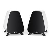 AORS AS31 - Altoparlanti attivi da scaffale Bluetooth 5.3, 2 vie stereo per PC desktop 80W RMS/3" Bass/Midrange/RCA e ingressi in fibra ottica, altoparlanti compatti ad alta potenza in legno - Bianco