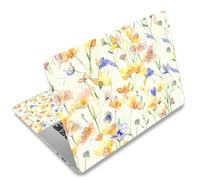 AORTDES Adesivo Protettivo Riusabile per Sticker Skin Laptop Netbook da 11,6 13 13,3 14 15 15,6 Pollici Skin Sticker e Cover Decal chromebook Fiori gialli It-NEK-58