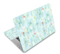 AORTDES Adesivo Protettivo Riusabile per Sticker Skin Laptop Netbook da 11,6 13 13,3 14 15 15,6 Pollici Skin Sticker e Cover Decal chromebook Fiori verdi It-NEK-52