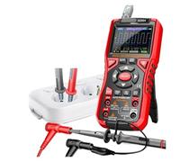 AOS04 Oscilloscopio digitale multimetro 2 in 1 memorizzazione forme d'onda 10 MHz/z oscilloscopio strumento di prova di tensione CA/CC ad alta precisione(AOS04 red)