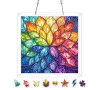 AOSERI Puzzle in acrilico da appendere alla finestra, acchiappasole con mandala floreale, 103 pezzi, artigianato per adulti, decorazione per la casa e il giardino, regali per donne, uomini, mogli