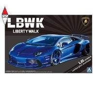 AOSHIMA 1/24 Libertà Walk No.18 lb-Works Lamborghini Aventador Ver.2 Kit Nuovo