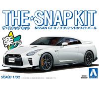 AOSHIMA The Snap Kit 1/32 NISSAN GT-R Brilliant White Pearl 07-B Model Kit