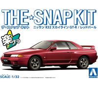 AOSHIMA The Snap Kit 1/32 NISSAN R32 GT-R Red Pearl Metallic Model Kit 14E