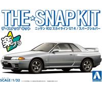 AOSHIMA The Snap Kit 1/32 NISSAN R32 GT-R Spark Silver Plastic Model Kit 14D
