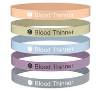 Aospkle 5 braccialetti di allerta medica per donne e uomini, braccialetti in silicone per diabetici, per l'epilessia più sottile del sangue diabetico, 8in, Silicone, Non pietra preziosa