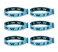Aospkle Confezione da 6 braccialetti WWJD per donne e uomini, regali cristiani, braccialetti WWJD - What would Jesus Do Bracelet, Fibra di poliestere, Nessuna pietra preziosa