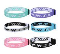 Aospkle Confezione da 6 braccialetti WWJD per donne e uomini, regali cristiani, braccialetti WWJD - What would Jesus Do Bracelet, Fibra di poliestere, Nessuna pietra preziosa