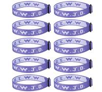 Aospkle WWJD - Confezione da 10 braccialetti cristiani per donne e uomini, regali cristiani, braccialetti WWJD - What would Jesus Do Bracelet, Fibra di poliestere, Nessuna pietra preziosa