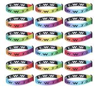 Aospkle WWJD - Confezione da 18 braccialetti cristiani per donne e uomini, regali di Gesù, braccialetti WWJD - What would Jesus Do Bracelet, Fibra di poliestere, Nessuna pietra preziosa