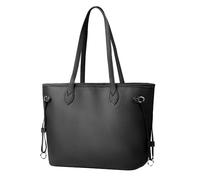 AOSSTA Borsa a tracolla da donna per la scuola, grande borsa da città, borsa a tracolla spaziosa per lavoro, shopping, viaggi, Nero , Large