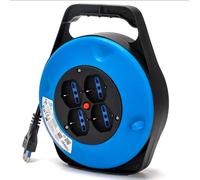 Aostar Prolunga Elettrica con Avvolgicavo 8 mt 4 Prese Polivalenti 3G1,5mm²/8mt