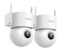 aosu 2PACK 3K 5MP Telecamera Wi-fi Esterno Fili, Videocamera Sorveglianza WiFi con 400Lm Faretto Visione Notturna a Colori, Elecamera Esterno Movimento, Registrazione 24/7, Sicurezza del Veicolo