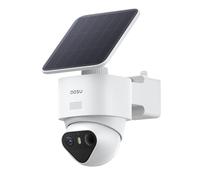 AOSU 4K Telecamera di sorveglianza esterna con solare batteria 10000mAh [TrueColor Visione notturna a colori] Radar con PIR rilevamento preciso 360° esterna con pannello solare removibile luce e suono