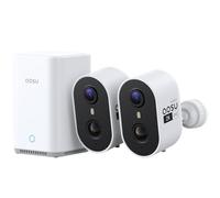 aosu Cámara de Vigilancia 2K Exterior e Interior Kit 2 Cámaras con Aosubase 2.0 Sin Suscripción 32GB Almacenamiento Local Cámara Inalámbrica Sensor PIR Alarma Luz Audio Bidireccional Visión Nocturna
