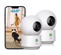 AOSU Telecamera di sicurezza da interni da 4 MP, 2,5 K, baby monitor, videocamera a 360° per la sicurezza domestica, telecamera WiFi con router Wi-Fi da 5/2,4 GHz, chiamata one-touch, monitoraggio