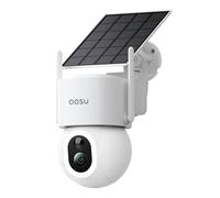aosu Telecamera WiFi Esterno Solare 4K 8MP UHD con batteria, PTZ 360°, pannello solare, rilevamento PIR, auto tracking, visione notturna a colori, audio 2 vie, IP65