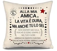 Aosumin Alla mia amica La vita è dura ma anche tu lo sei Non sentirti mai sola perché io sono sempre lì nel tuo cuore Copricuscini per amici Compleanno Regalo di Natale (Alla mia amica)