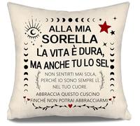 Aosumin Alla mia sorella La vita è dura ma anche tu lo sei Non sentirti mai sola perché io sono sempre lì nel tuo cuore Copricuscini per sorelle Compleanno Regalo di Natale (Alla mia sorella)