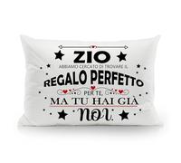 Aosumin Federa Divertente per Zio, Regalo Perfetto per Compleanni, Feste del Papà e Natale, Stampa, 75 x 50 cm, Zio-b