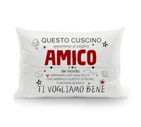 Aosumin Miglior Amico Speriamo che ogni volta che abbracci questo cuscino ti ricordi quanto ti vogliamo bene Federe per Amici Compleanno Laurea regalo di Natale (amico-b)