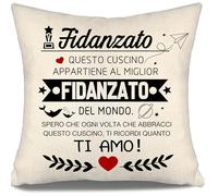 Aosumin Miglior Fidanzato del mondo Spero che ogni volta che abbracci questo cuscino ti ricordi quanto ti amo Copricuscino per Fidanzato da Fidanzata Compleanno San Valentino Regalo di Natale