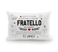 Aosumin Miglior Fratello del mondo Spero che ogni volta che abbracci questo cuscino ti ricordi quanto ti voglio bene Federe per fratello da sorella Fratello Regalo di compleanno Regalo di Natale