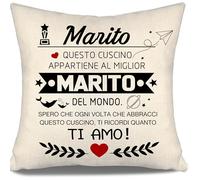 Aosumin Miglior marito del mondo Spero che ogni volta che abbracci questo cuscino ti ricordi quanto ti amo Copricuscino per marito da moglie Compleanno San Valentino Regalo di Natale Regalo di coppia