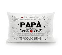 Aosumin Miglior Papà del mondo Spero che ogni volta che abbracci questo cuscino ti ricordi quanto ti voglio bene federe per papà da figlia figlio compleanno festa del papà regalo di Natale
