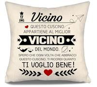Aosumin Miglior Vicino Spero che ogni volta che abbracci questo cuscino ti ricordi quanto ti voglio bene Copricuscino per vicini di casa Compleanno Regalo di Natale Regalo d'addio (Vicino)