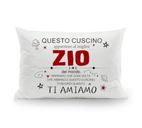 Aosumin Miglior Zio del mondo Speriamo che ogni volta che abbracci questo cuscino ti ricordi quanto ti amiamo Federe per lo zio Miglior zio per compleanno Festa del papà Ringraziamento Natale (zio-b)