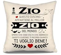 Aosumin Miglior Zio del mondo Spero che ogni volta che abbracci questo cuscino ti ricordi quanto ti voglio bene Copricuscino Compleanno Regalo di Natale Zio Nipote