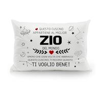 Aosumin Miglior Zio del mondo Spero che ogni volta che abbracci questo cuscino ti ricordi quanto ti voglio bene federe per zio da nipote compleanno festa del papà regalo di Natale (zio-a)