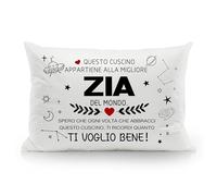 Aosumin Migliore Zia del mondo Spero che ogni volta che abbracci questo cuscino ti ricordi quanto ti voglio bene federe per zia compleanno festa della mamma regalo di Natale (zia-a)