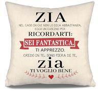 Aosumin Nel caso in cui non lo dica abbastanza ecco un cuscino per ricordarti sei fantastica Ti apprezzo Ti voglio bene copricuscino per zia Compleanno Festa della mamma Regalo di Natale (Zia)
