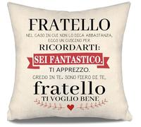 Aosumin Nel caso in cui non lo dica abbastanza ecco un cuscino per ricordarti sei fantastico Ti voglio bene Coperta del cuscino di promemoria per il fratello Compleanno Regalo di Natale (Fratello)