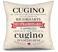 Aosumin Nel caso in cui non lo dica abbastanza ecco un cuscino per ricordarti sei straordinario cugino Ti voglio bene Coperta cuscino promemoria per cugino Compleanno Regalo di Natale (Cugino)