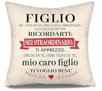 Aosumin Nel caso in cui non lo dica abbastanza ecco un cuscino per ricordarti sei straordinario Ti voglio bene Copricuscino Promemoria per figlio da mamma papà Compleanno Regalo di Natale (Figlio)